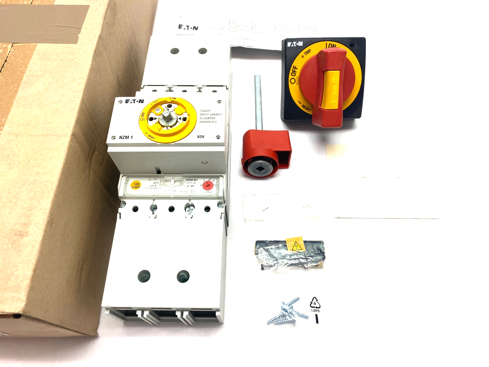 Eaton NZM2-XHB-DAR-NA Molded Case Circuit Breaker Switch Assembly Kit, Red Hand. - New – Open box - Maverick Industrial Sales
