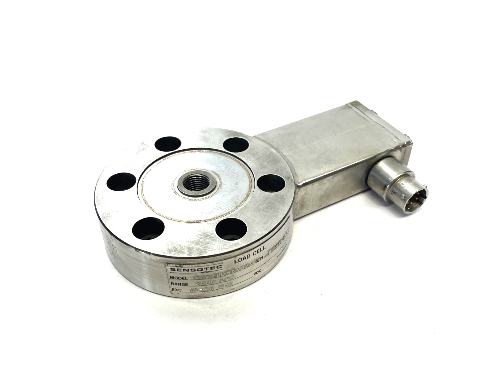 Sensotec 41A/B086-02-01 Low-Profile Precision Load Cell 2000lbs Range - Maverick Industrial Sales