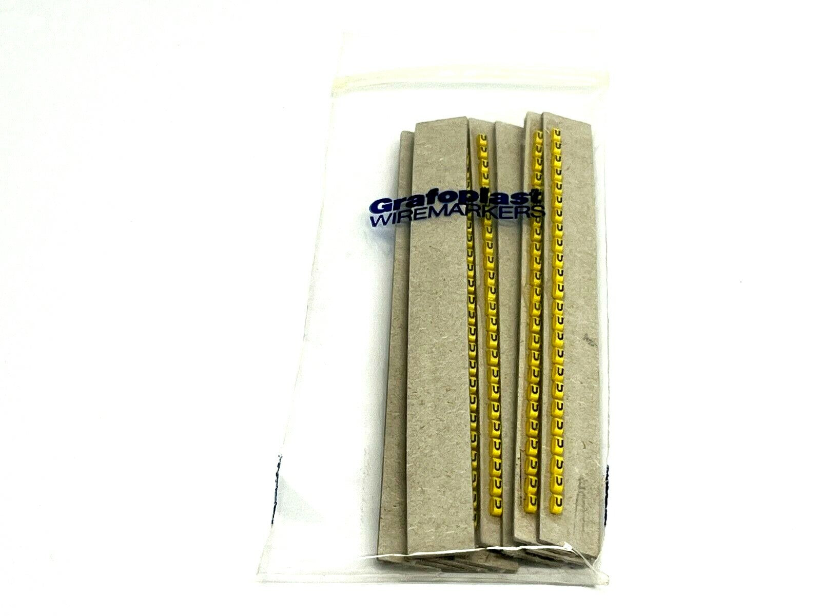 117 | Grafoplast Wire Markers U Black on Yellow 10 Strips - New - Maverick Industrial Sales