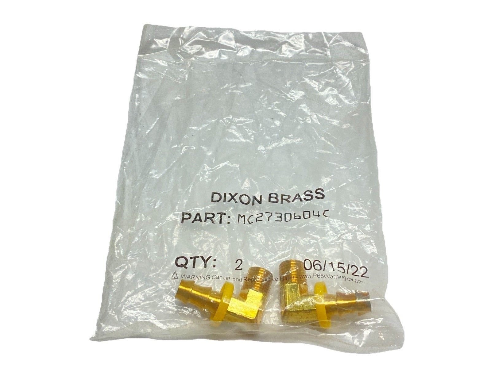 Dixon 2730604C Push-On Hose Barb Adapter Elbow 3/8" NPT x 3/8" Hose LOT OF 2 - Maverick Industrial Sales