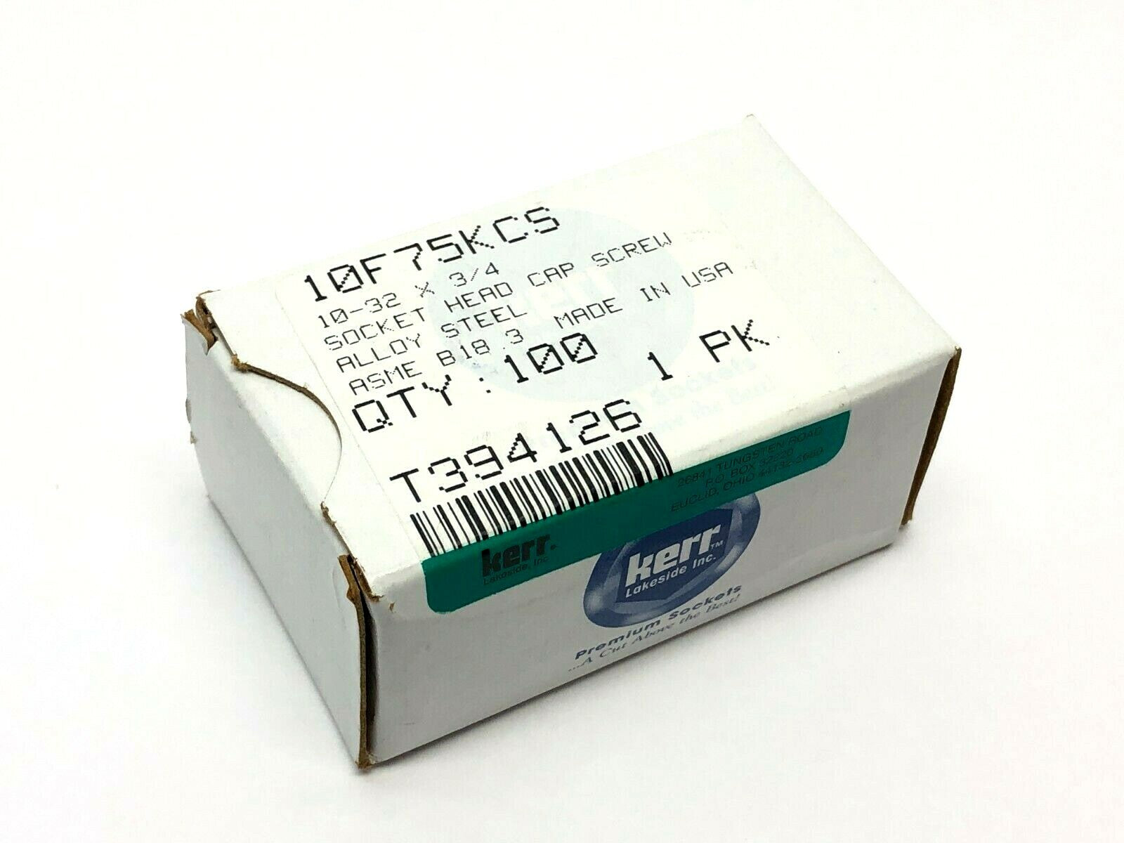 10F75KCS | Kerr Socket Head Cap Screws 10-32 x 3/4" PKG OF 100 - New - Maverick Industrial Sales