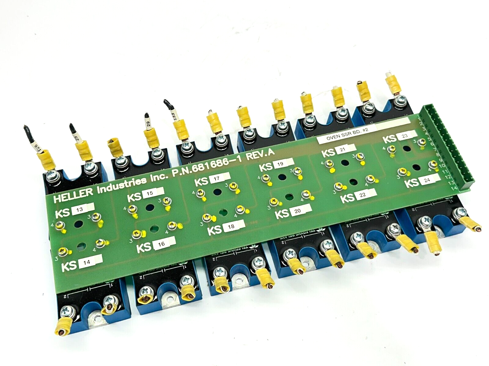 681686-1 | Heller Industries Rev A Oven SSR Board #1 NO CONNECTOR - Used - Maverick Industrial Sales
