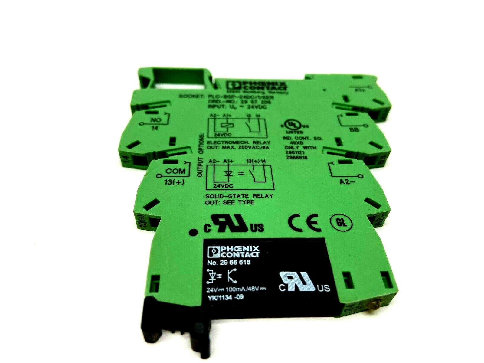 PLC-BSP-24DC/1/SEN | Phoenix Contact Socket w/ 29 66 618 Relay - Used - Maverick Industrial Sales