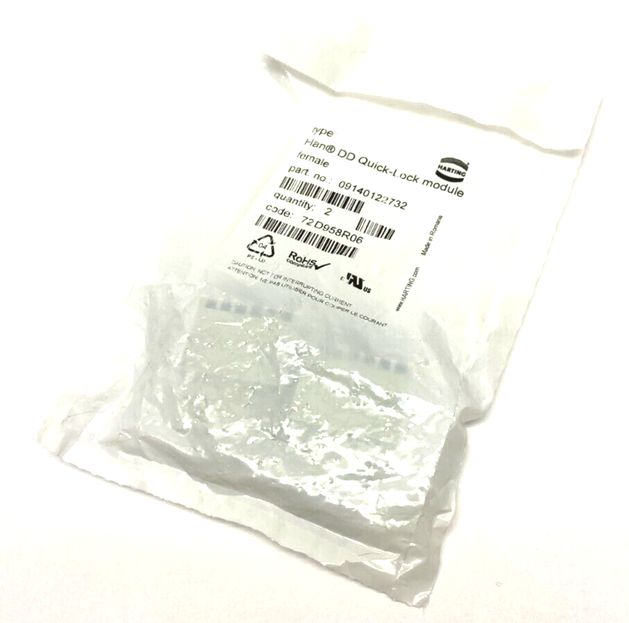 Harting 09140122732 Han DD Quick-Lock Module Female PKG OF 2 - New - Maverick Industrial Sales