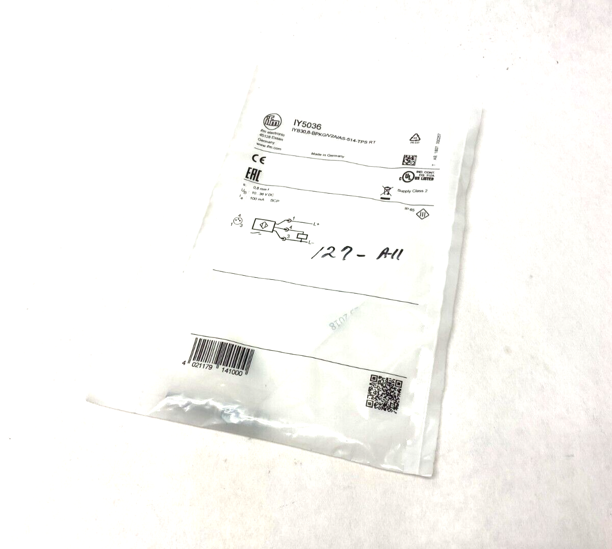 Ifm IY5036 Inductive Sensor PNP M8 Connection IYB30,8-BPKG/V2A/AS-514 RT - Maverick Industrial Sales