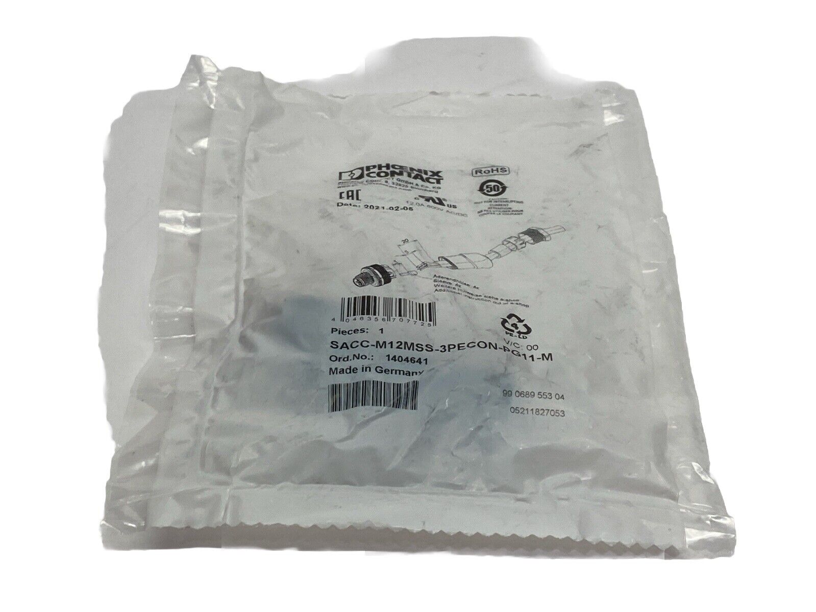 Phoenix Contact SACC-M12MSS-3PECON-PG11-M Power Connector M12 4-Pin 1404641 - New - Maverick Industrial Sales