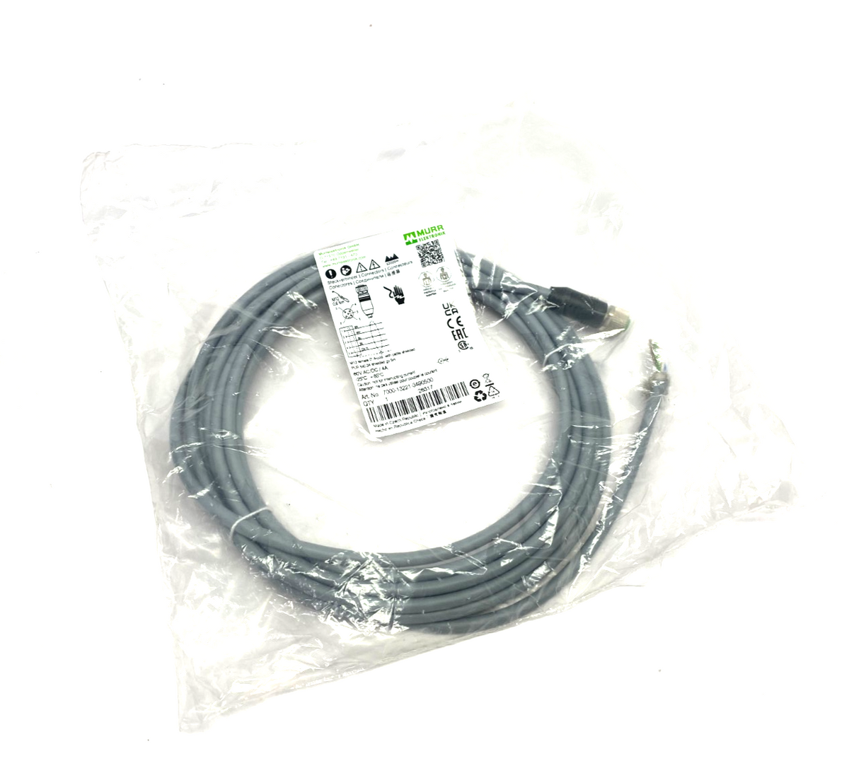 Murrelektronik 7000-13221-3490500 Single Ended M12 Female Cordset 0° A-cod. - Maverick Industrial Sales
