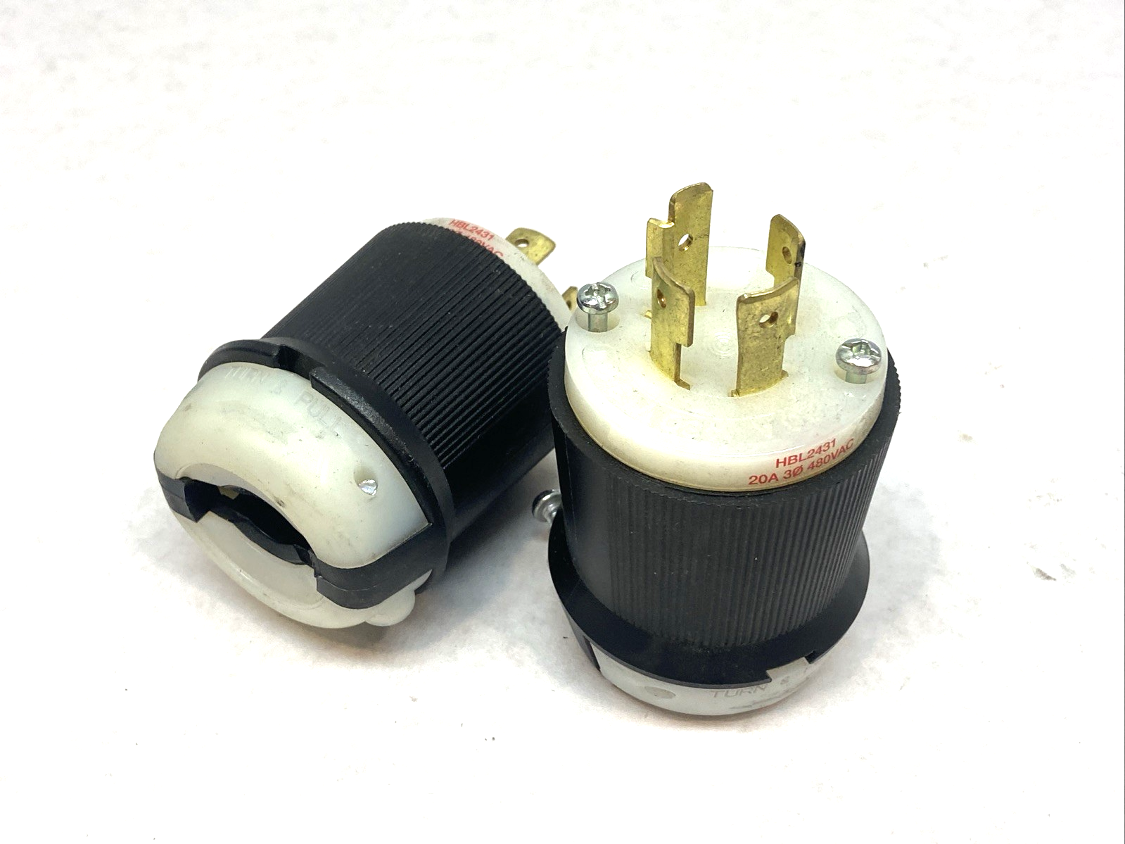 Hubbell HBL2341 Twist-Lock Plug 20A 480VAC LOT OF 2 - Maverick Industrial Sales