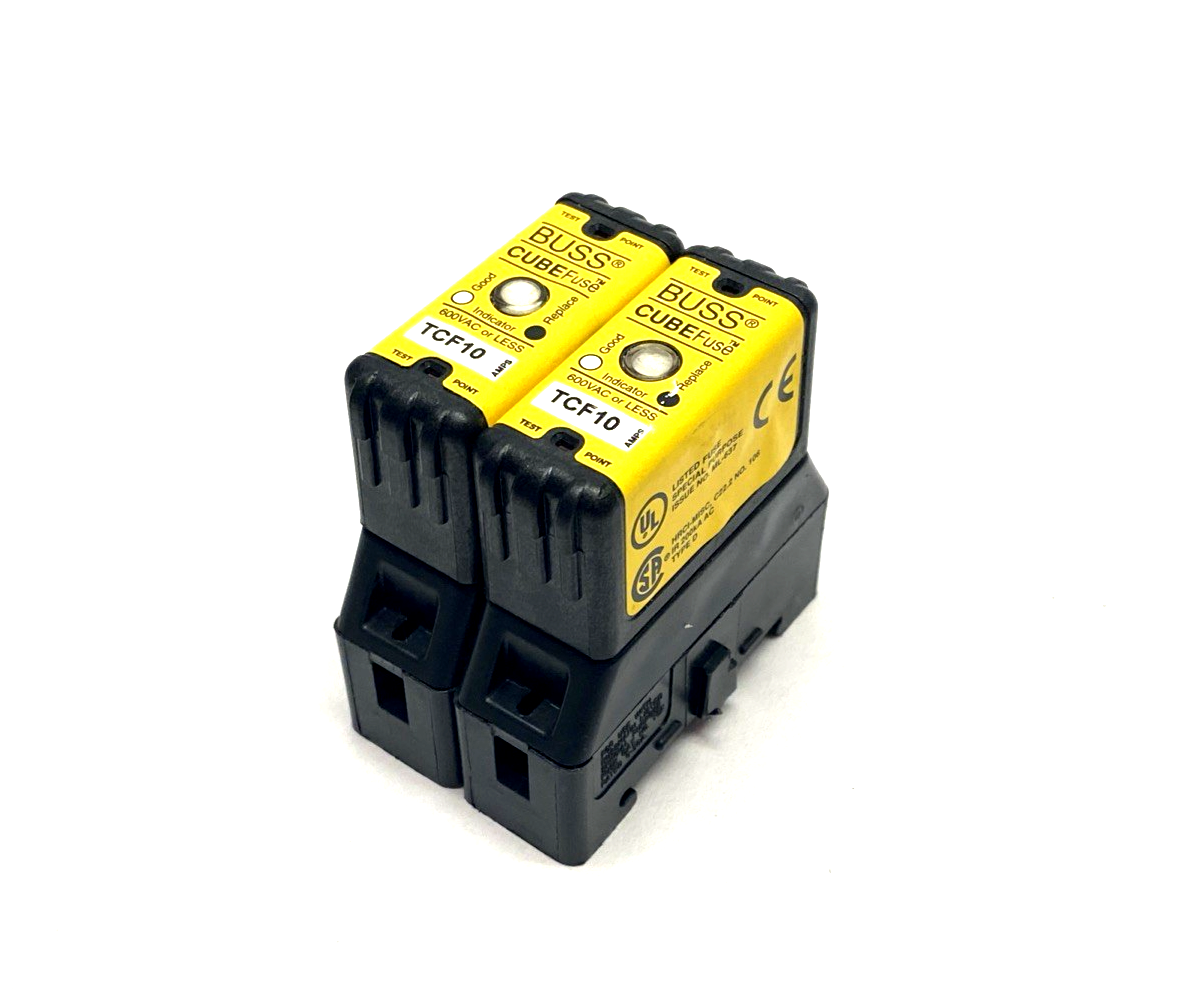 TCF10 | Eaton Bussmann Class CF Current Limiting Cube Fuse 10A LOT OF 2 - Used - Maverick Industrial Sales