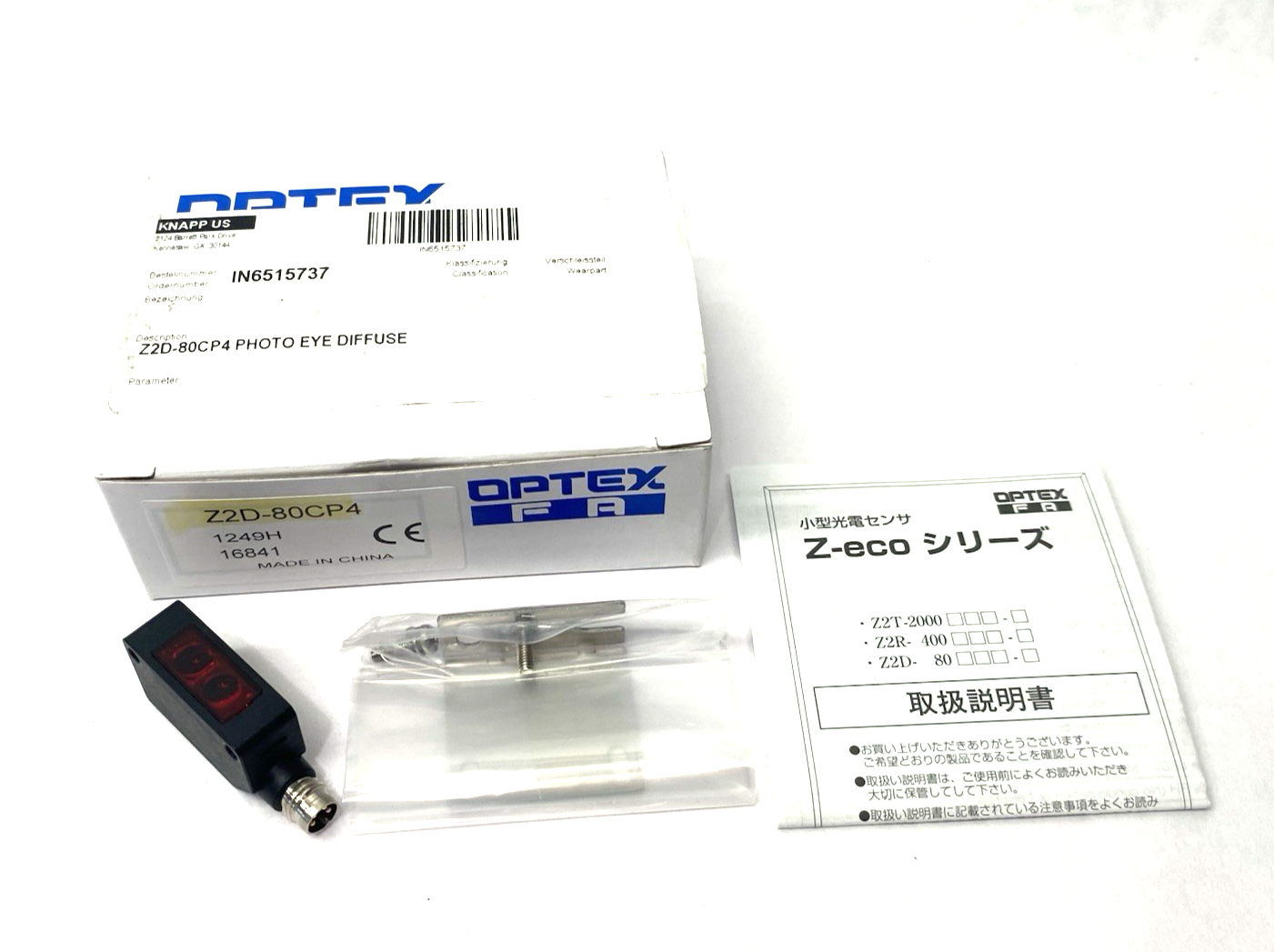 Optex Z2D-80CP4 Diffuse Reflective Photoelectric Sensor PNP Connector Type - Maverick Industrial Sales