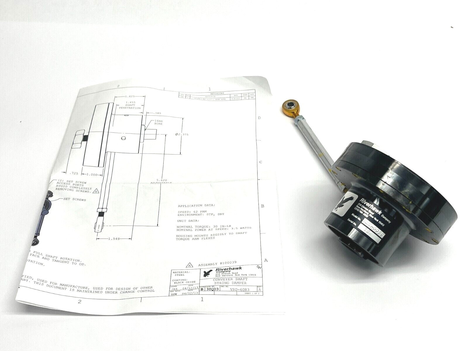 VRD-6083 | Riverhawk Company Conveyor Shaft String Damper - New Other - Maverick Industrial Sales