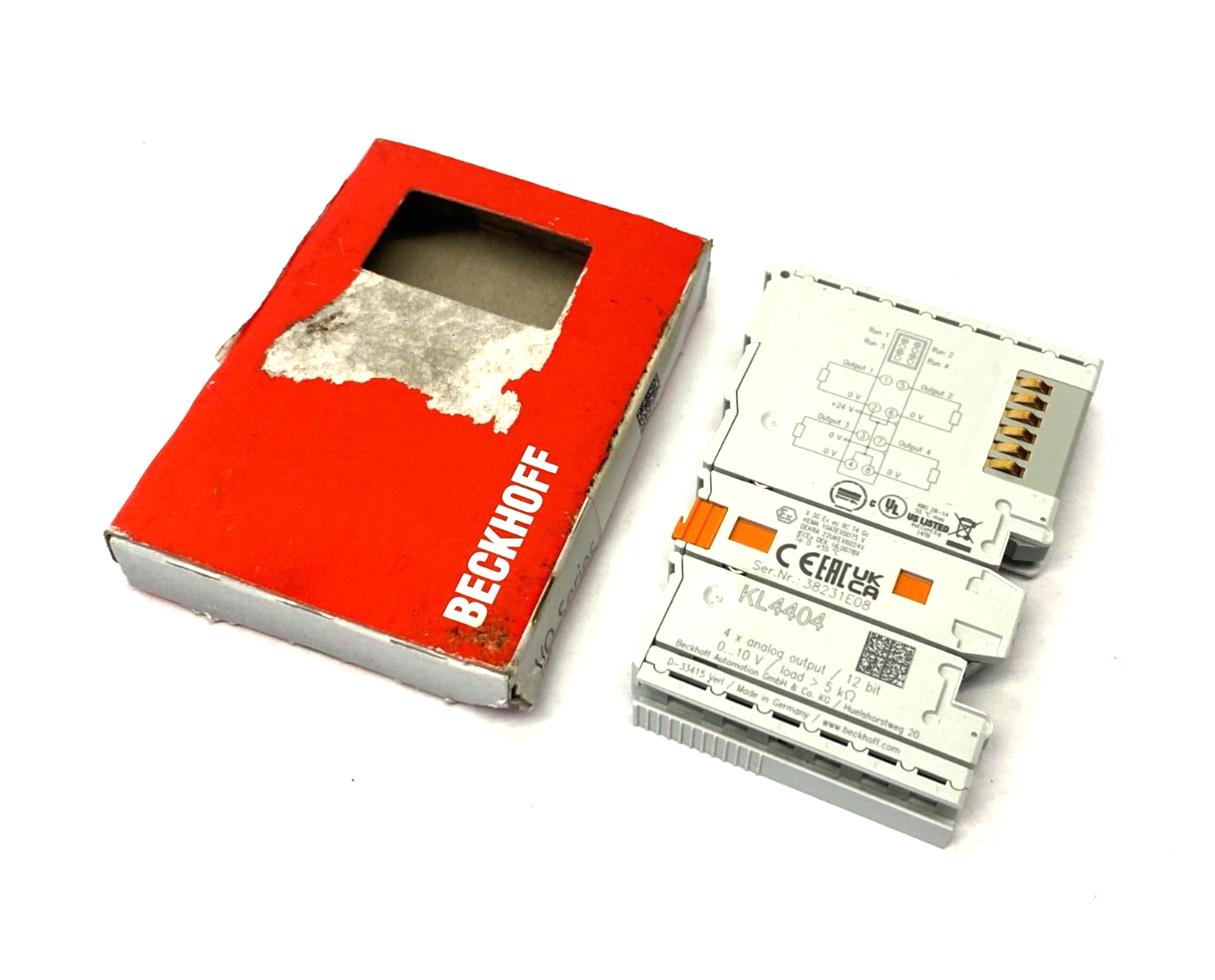 Beckhoff KL4404 Analog Output Bus Terminal 4-Channel 12 Bit 0-10V - Maverick Industrial Sales