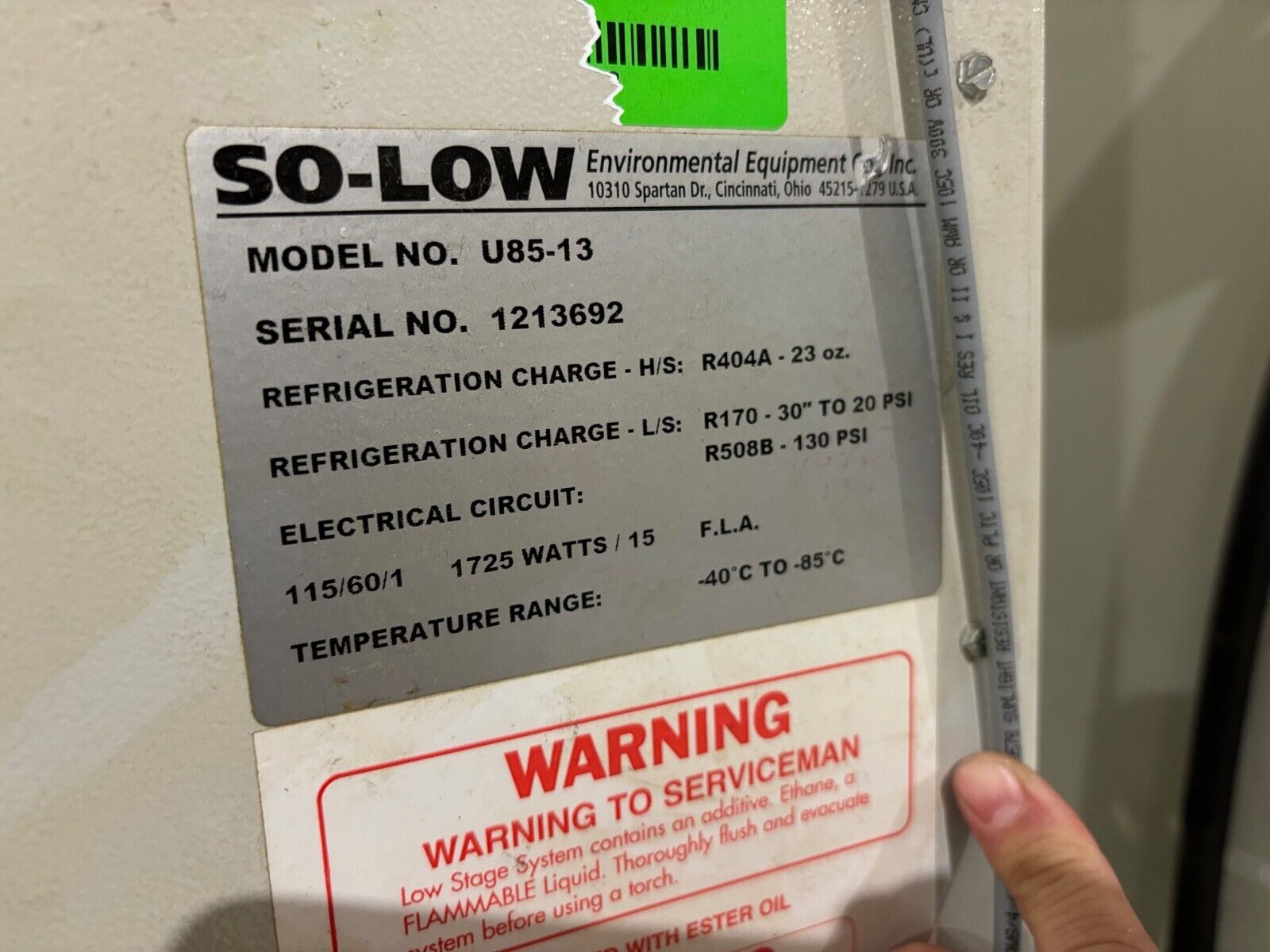 So-Low Ultra-Low Freezer, U85-13, -40C to -85C LOT OF 2, Parts/Repair - For parts or not working - Maverick Industrial Sales