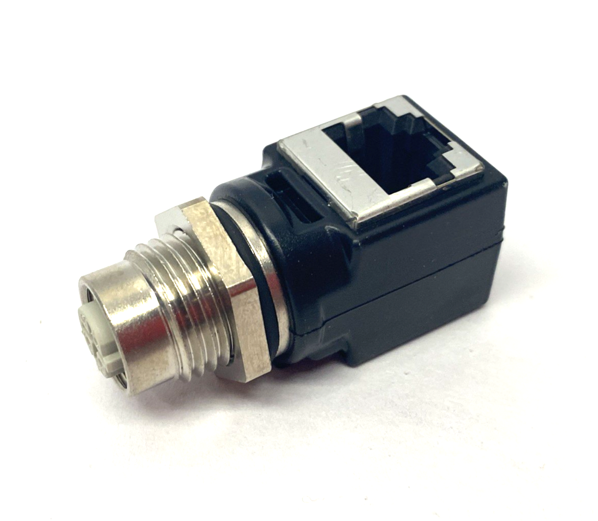 Harting 21033814400 Panel Feed-Through Adapter M12-RJ45 Right Angled - Maverick Industrial Sales