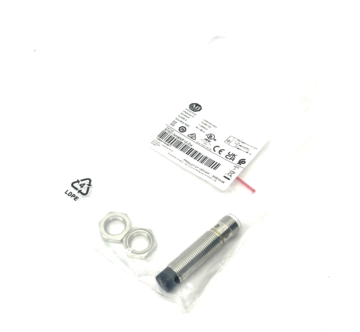 872C-NH8NP12-D4 | Allen Bradley Ser. F Inductive Proximity Sensor 12mm Barrel- New - Maverick Industrial Sales