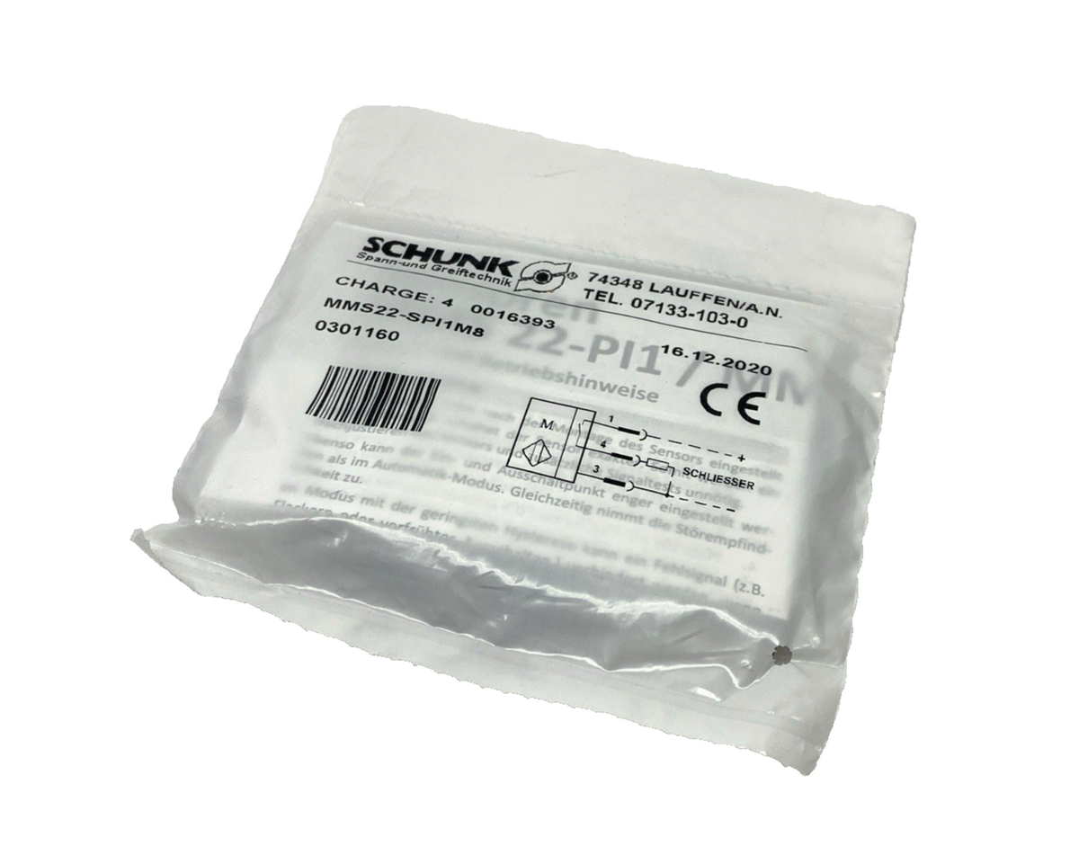 MMS22-SPI1M8 | Schunk Programmable Magnetic Switch MMS 22-PI1-S-M8-PNP 301160 - New - Maverick Industrial Sales
