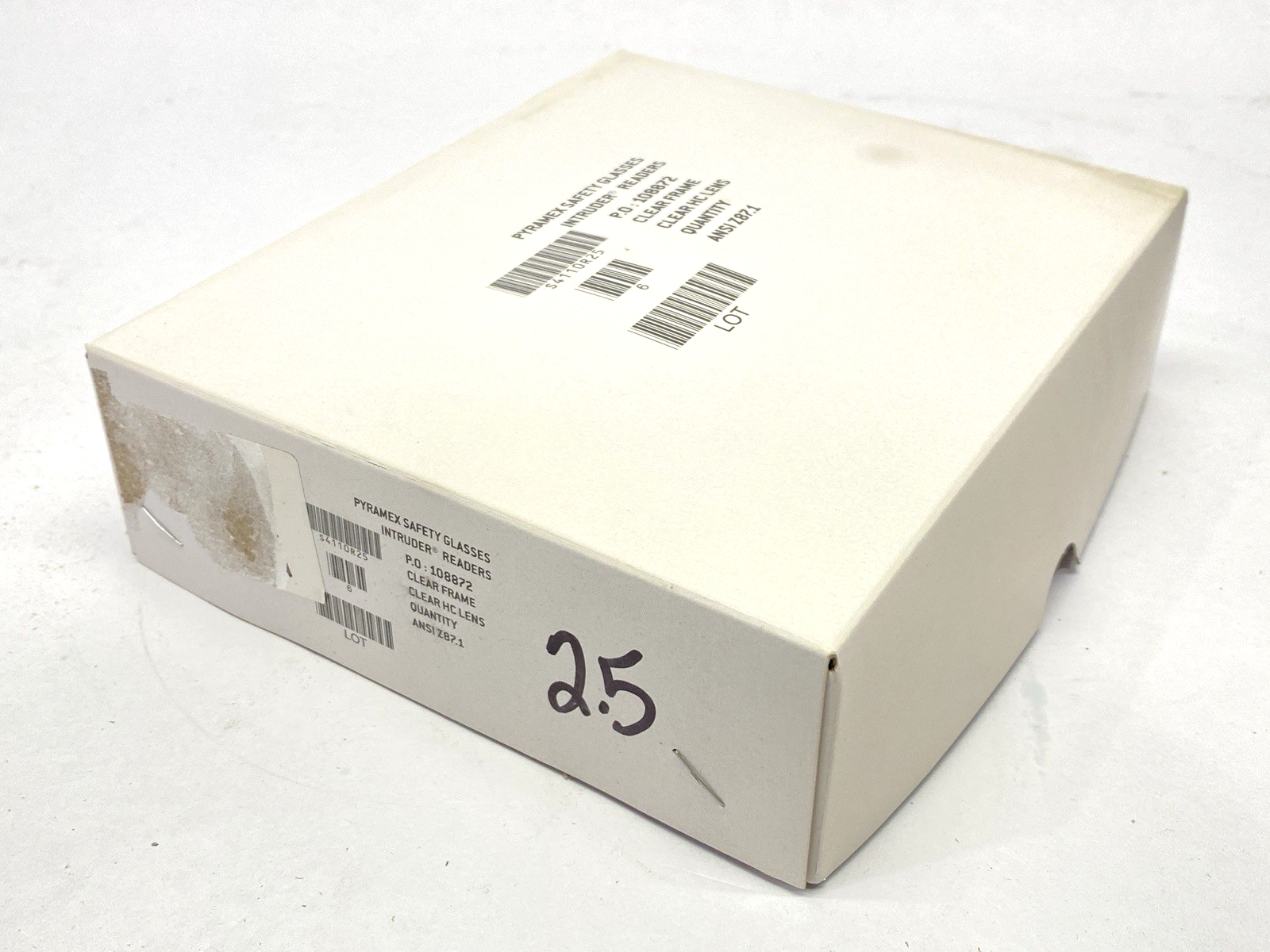 S4110R25 | Pyramex Intruder Clear Safety Glasses Bifocal 2.5x BOX OF 6 - New - Maverick Industrial Sales