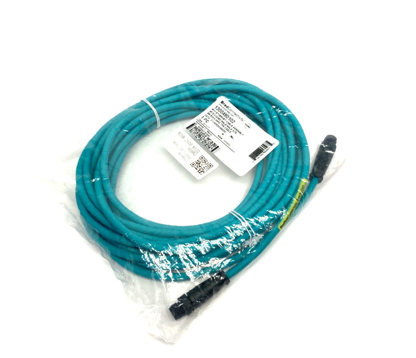 1300480102 | Brad Woodhead Molex Ethernet Cable M12 4P D-Coded E11A06004M080 - New - Maverick Industrial Sales