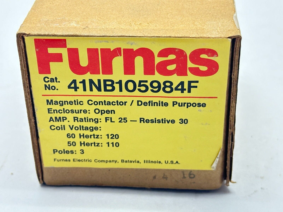 41NB105984F | Furnas Ser A Magnetic Contactor 3-Pole 2/3HP 120/240V - New Other - Maverick Industrial Sales