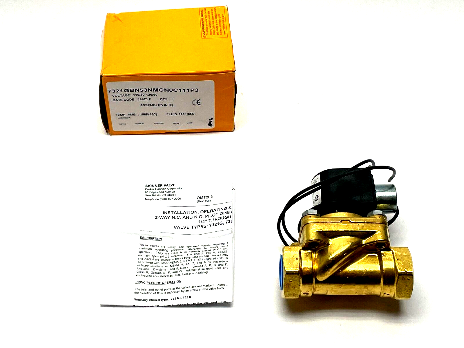 7321GBN53NMCN0C111P3 | Parker Skinner Two-Way NC 3/4" Pilot Valve - New - Maverick Industrial Sales