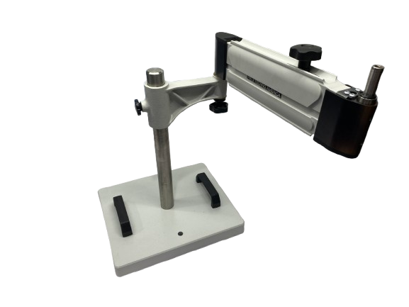Meiji Techno Microscope Stand 11" x 14" Base 14" Vertical Pole Height 38mm Dia. - For parts or not working - Maverick Industrial Sales