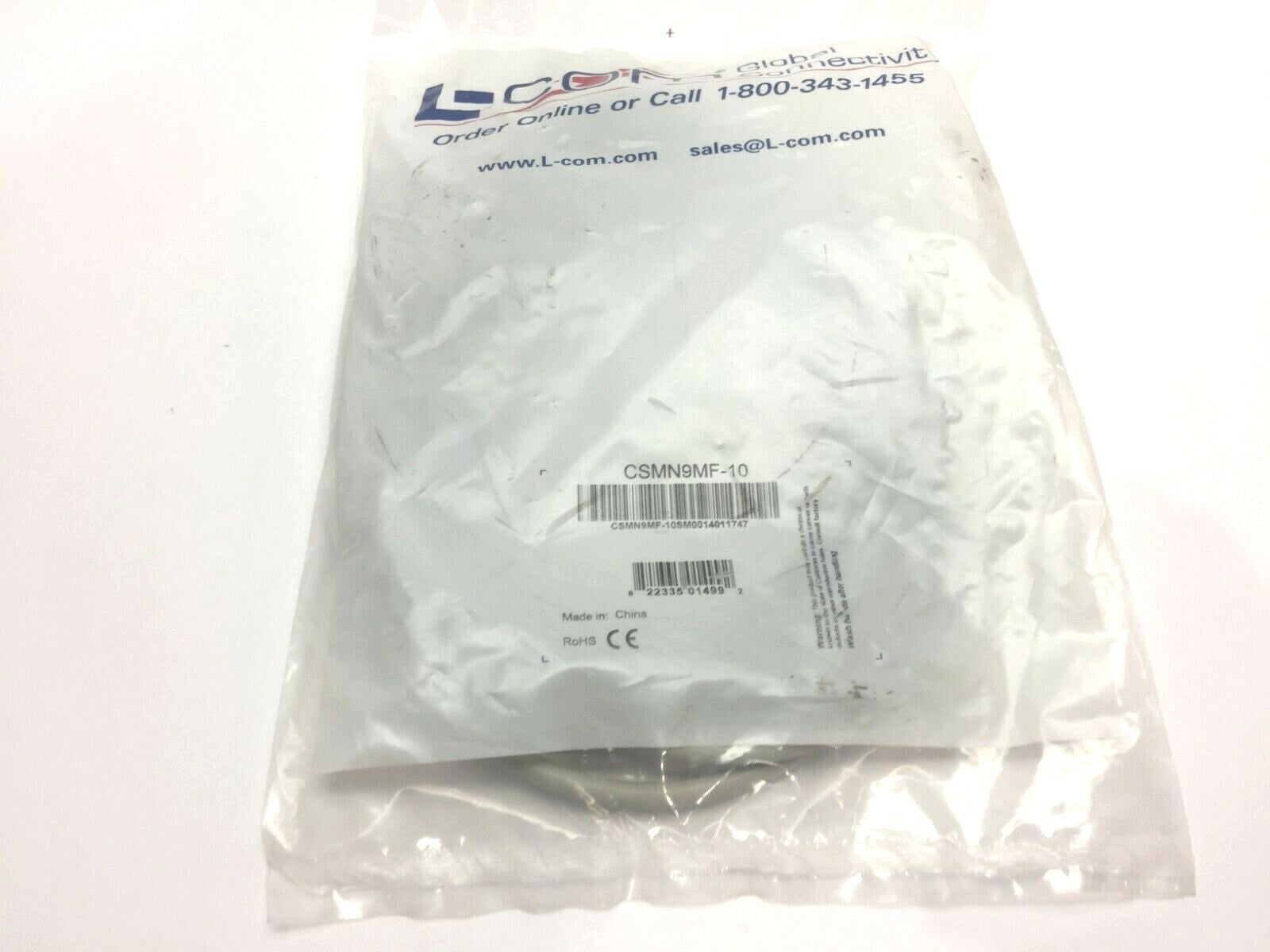 L-COM CSMN9MF-10 Deluxe Molded DB9 Cordset 10'ft - Maverick Industrial Sales