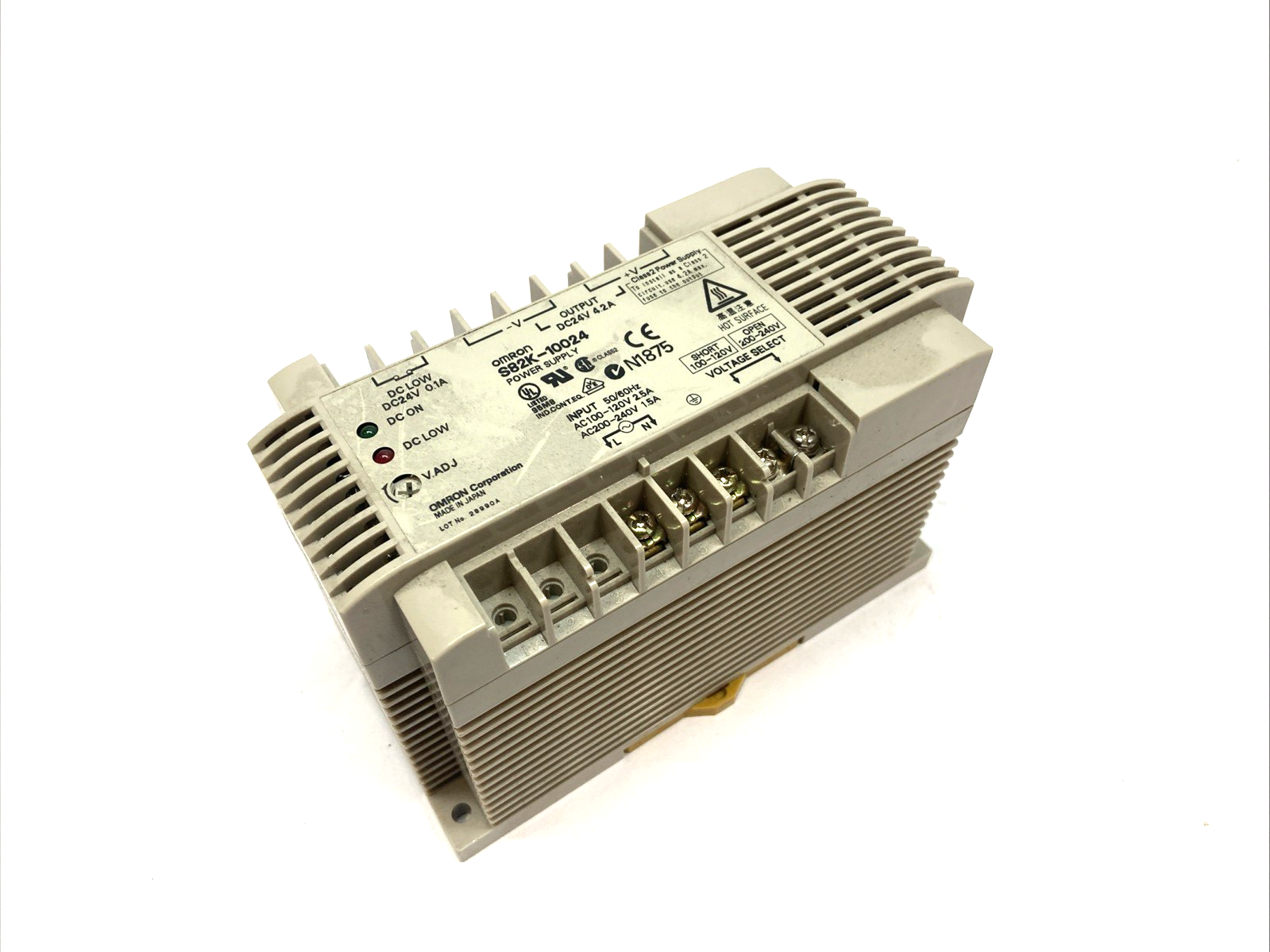 Omron S82K-10024 Power Supply 24VDC 4.2A 100W 100-240VAC - Maverick Industrial Sales