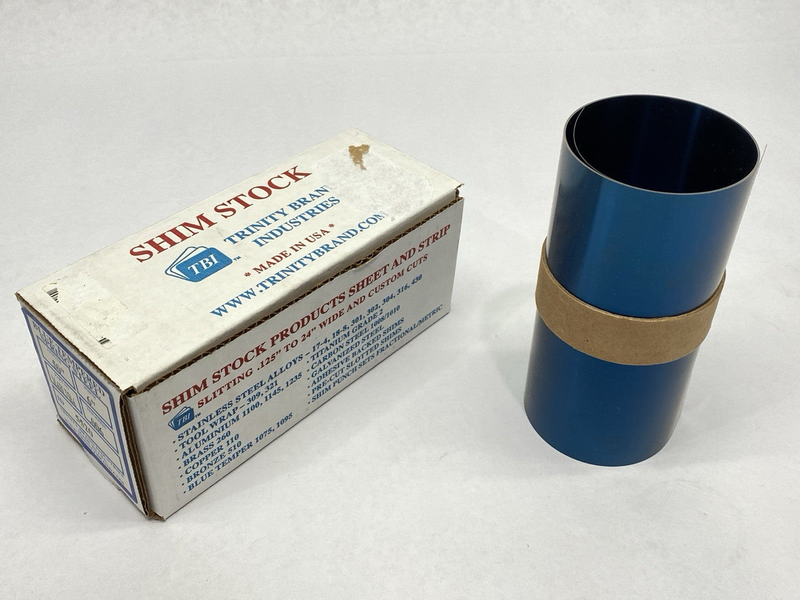 TBI M-6BLT50-6 Blue Tempered Spring Steel 6" Wide 0.006" Thick 50" Length - Maverick Industrial Sales