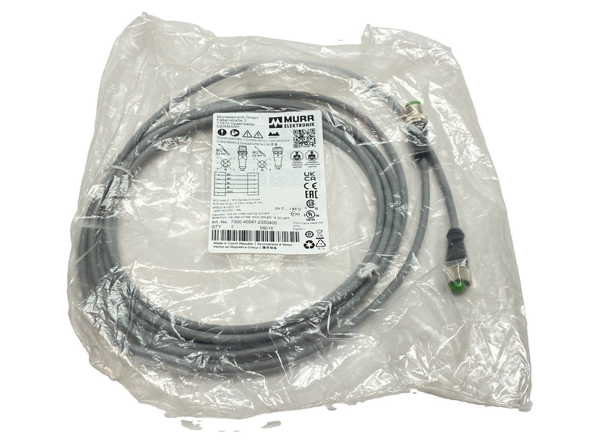 7000-40041-2350400 | Murr Elektronik Sensor Actuator Cordset F/M M12 5-Pin 4m - New - Maverick Industrial Sales
