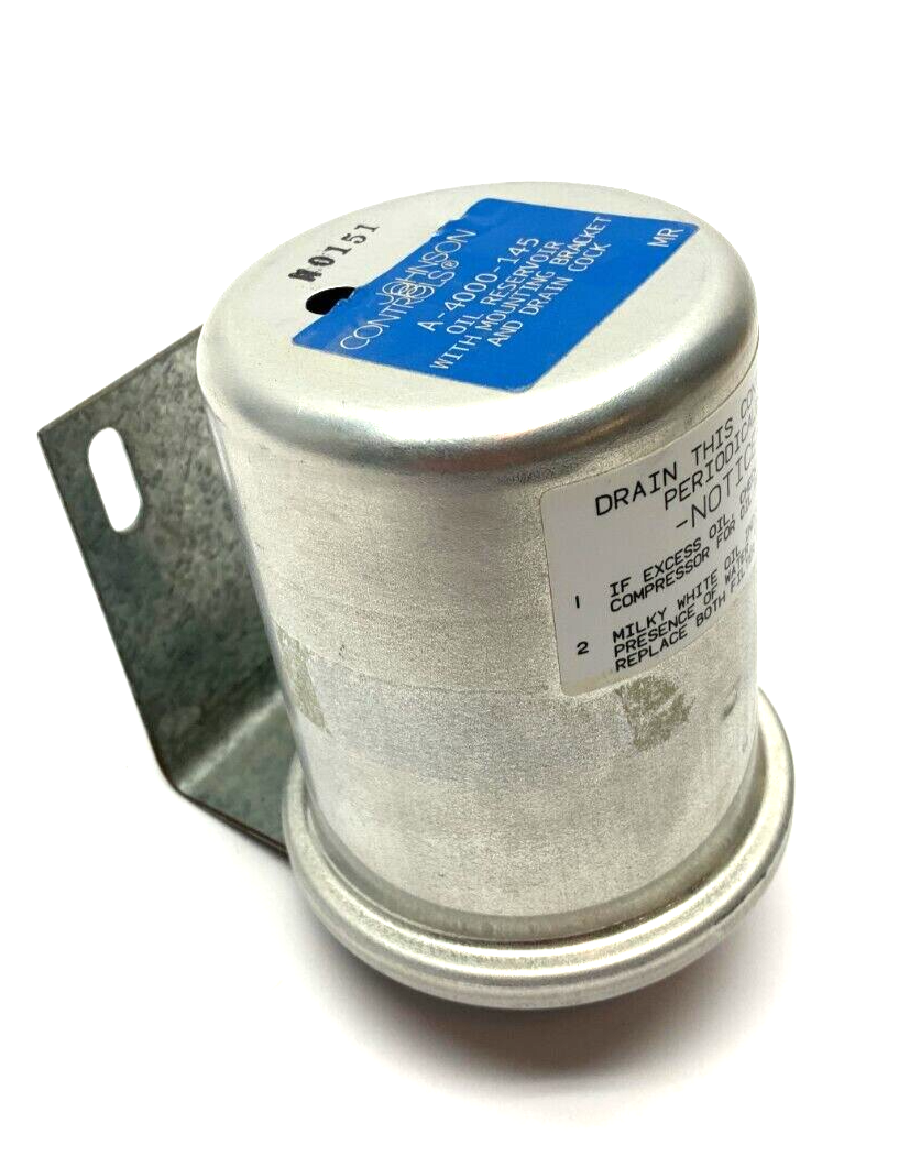 A-4000-145 | Johnson Controls Oil Reservoir w/ Mounting Bracket And Drain Cock- New – Open box - Maverick Industrial Sales