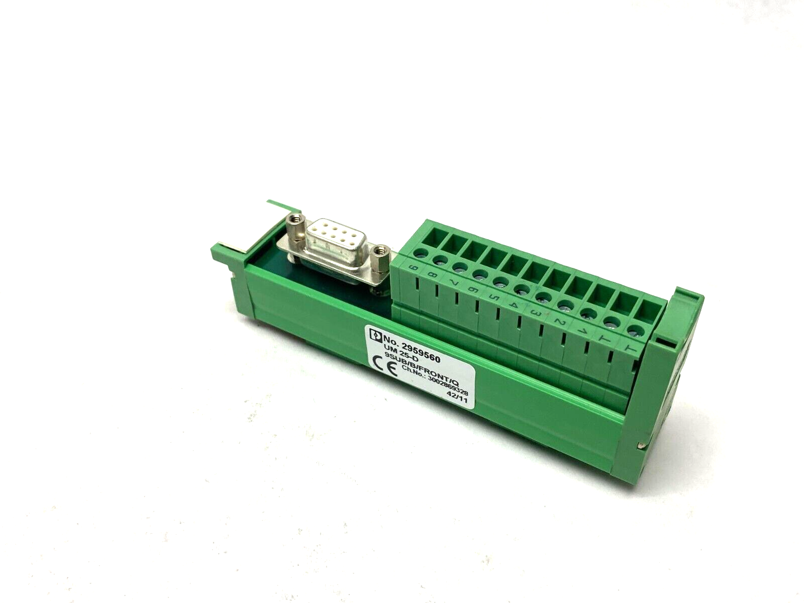 Phoenix Contact 2959560 SLIM LINE Termination Board UM 25-D 9SUB/B/FRONT/Q - New – Open box - Maverick Industrial Sales