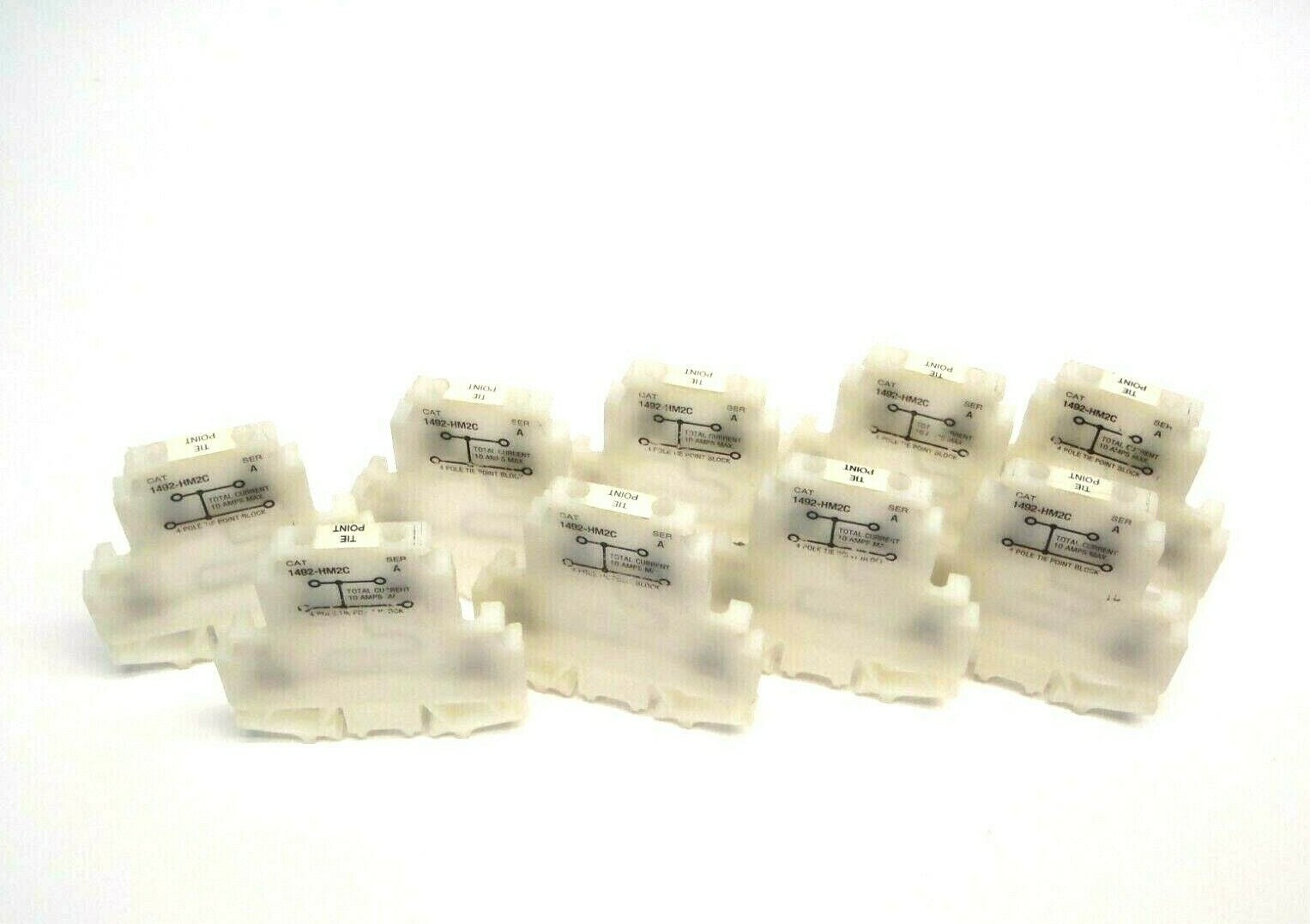 1492-HM2C | Allen Bradley 4-Pole Tie Point Terminal Blocks Ser A 10A LOT OF 9 - Used - Maverick Industrial Sales