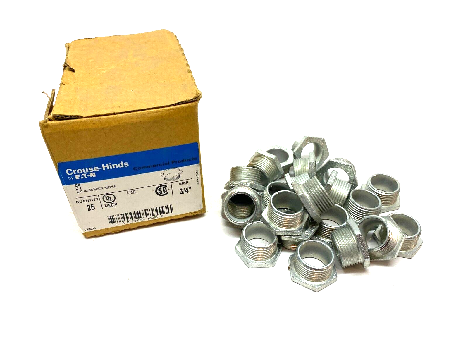 Eaton Crouse Hinds 51 Steel Conduit Nipple 3/4" BOX OF 22 - Maverick Industrial Sales