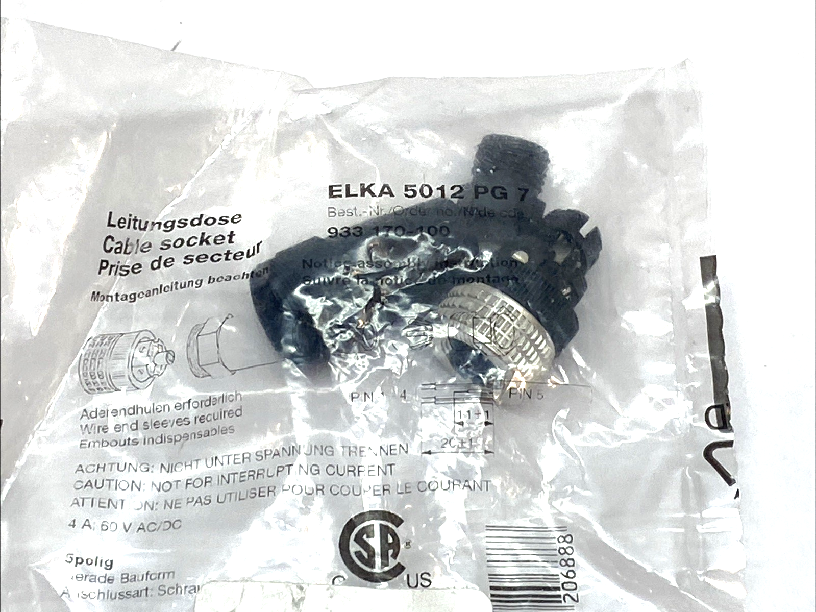 ELKA 5012 PG7 | Belden M12 5‑Pin Female Field‑Attachable Connector - New - Maverick Industrial Sales