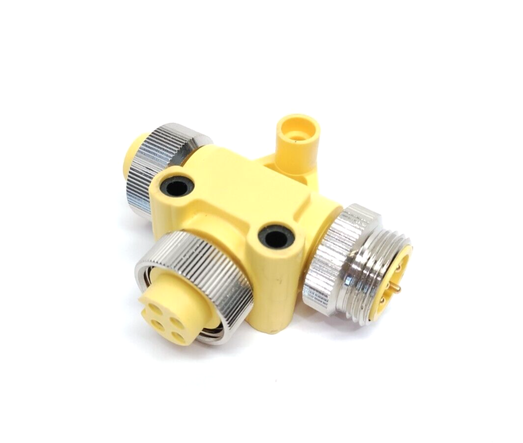 Mencom MIN-4MFF-T Size I T-Connector 4-Pin 7/8-16 Male - Female, Female Drop - Maverick Industrial Sales