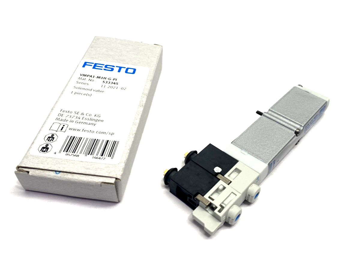 Festo VMPA1-M1H-G-PI Air Solenoid Valve 5/3, Closed 533345 - Maverick Industrial Sales