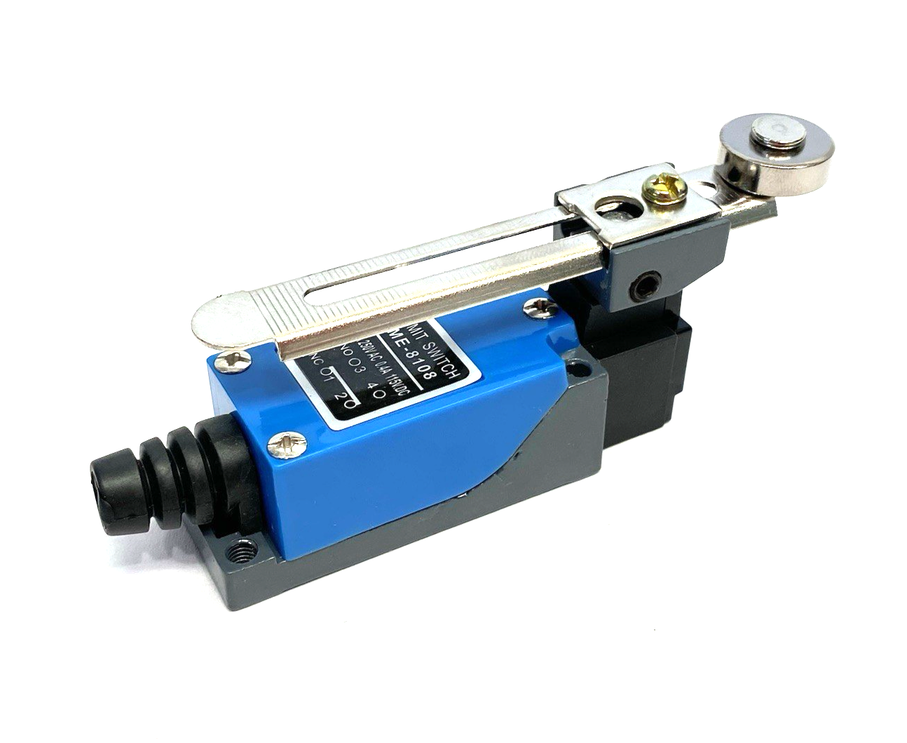 ME-8108 Roller Level Limit Switch, Adjustable Arm, 5A 250VAC 115VDC Metal Roller - Maverick Industrial Sales