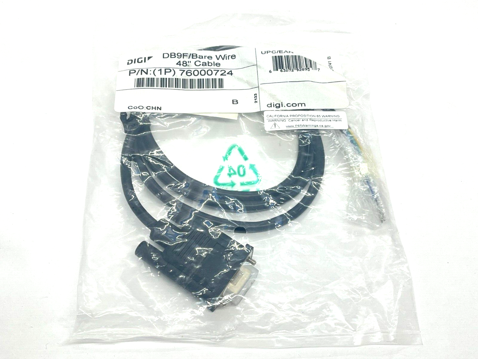 Digi 76000724 DB9F to Flying Leads 48" Cable Length - New - Maverick Industrial Sales