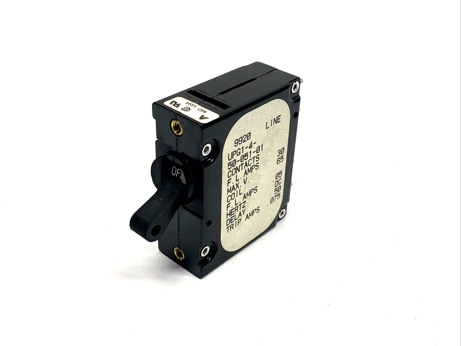 Sensata UPG1-4-50-051-01 Airpax Circuit Breaker 30A F.L. - Maverick Industrial Sales