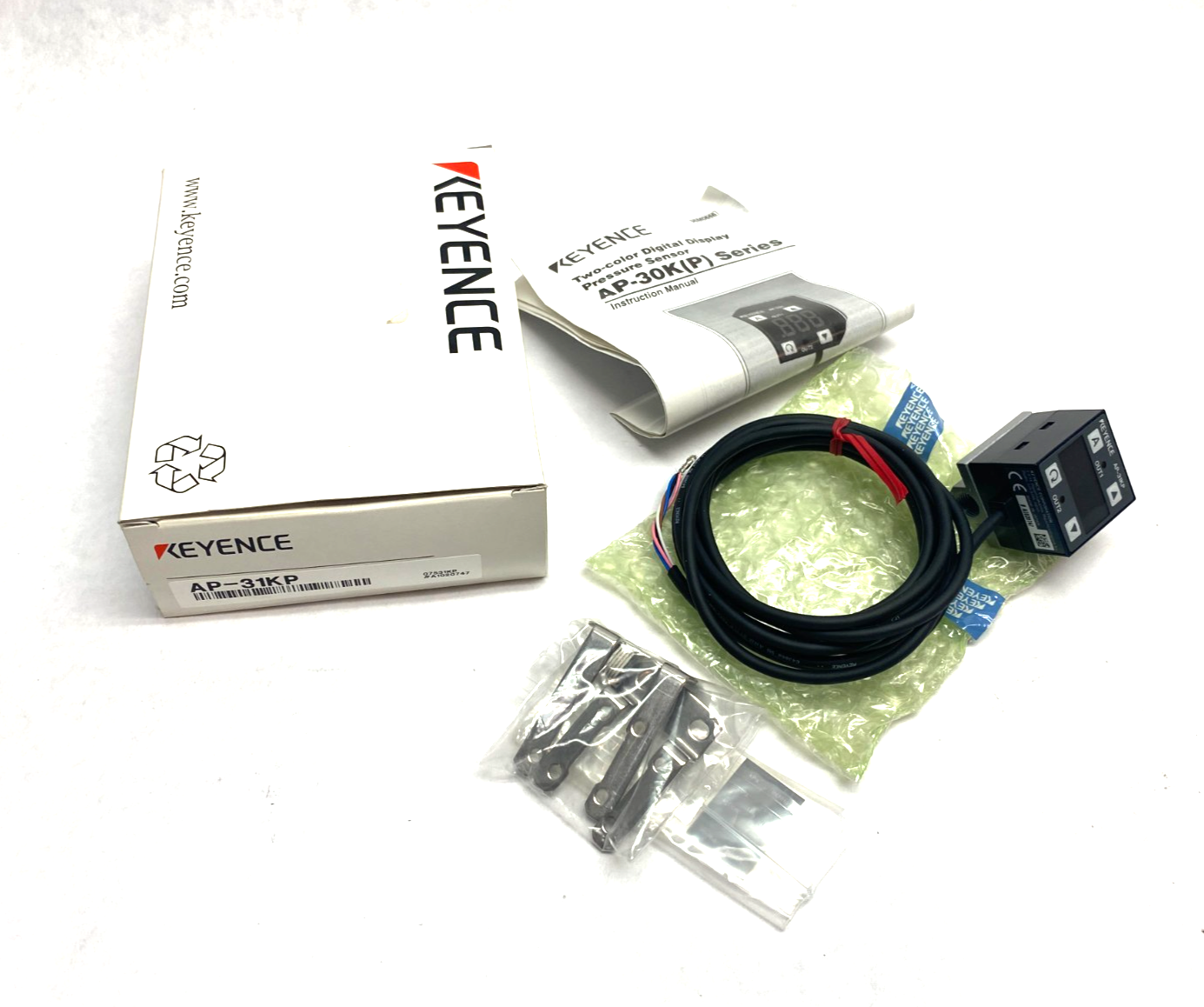 Keyence AP-31KP Negative Pressure Sensor 3-1/2 Digit, 2-Color, 7-Segment LED - Maverick Industrial Sales