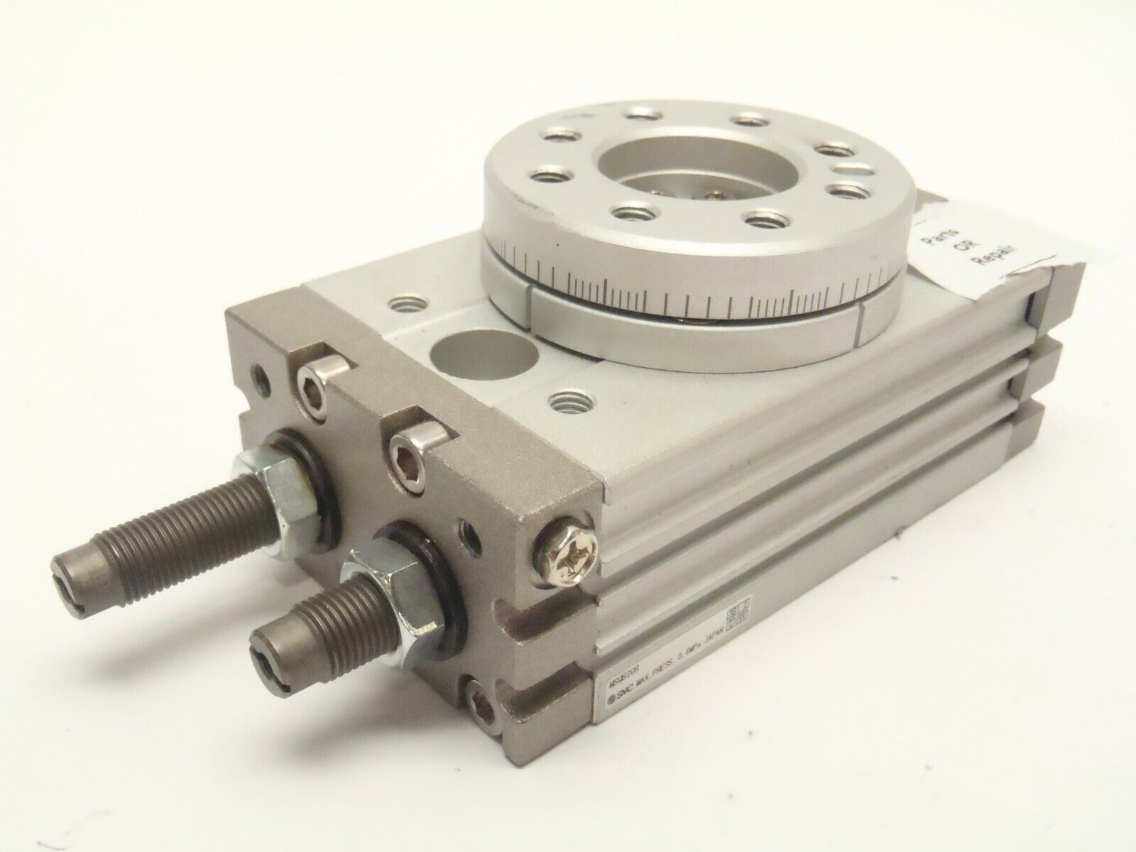 SMC MSQB20R Rotary Actuator w/ Table 20mm Bore - For parts or not working - Maverick Industrial Sales