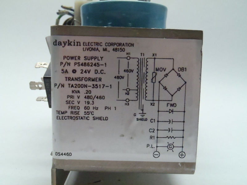 Daykin TA200N-3517-1 Transformer with PS486245-1 Power Supply - Maverick Industrial Sales