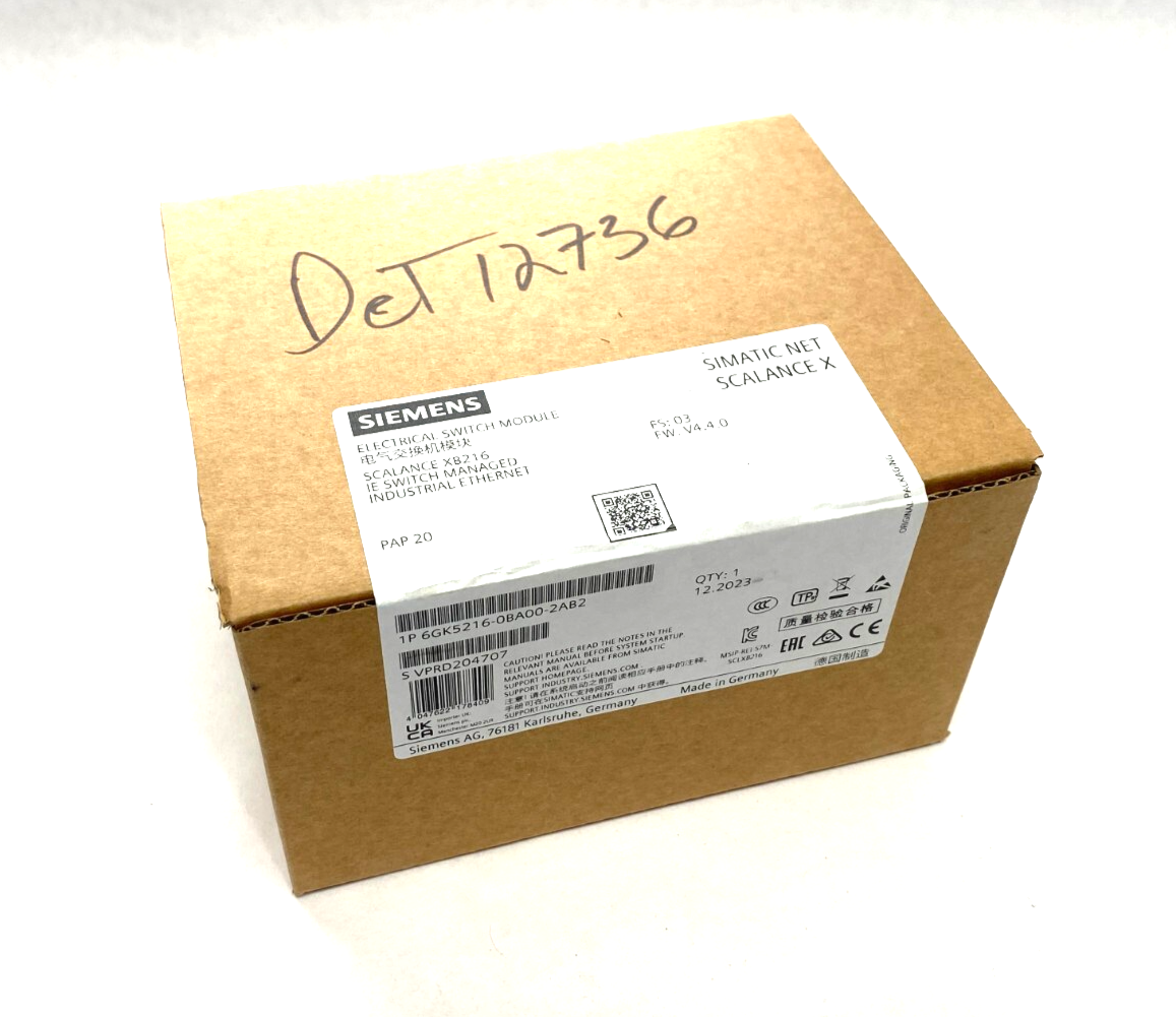 6GK5216-0BA00-2AB2 | Siemens SCALENCE XB216 Managed Layer Ethernet Switch 16-Port - New - Maverick Industrial Sales
