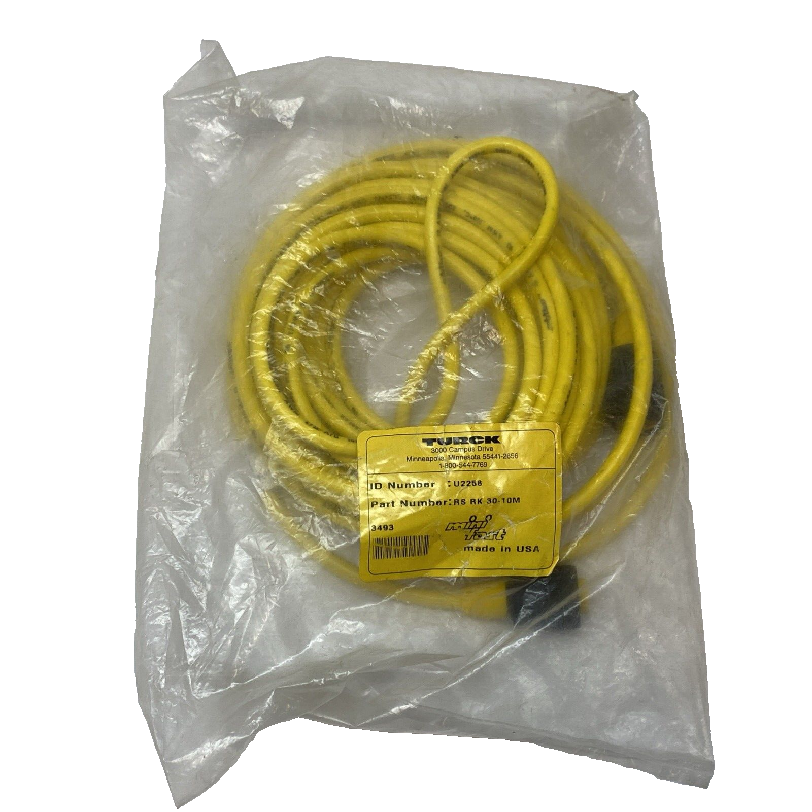 Turck RS RK 30-10M Minifast Cordset 3-Pin 7/8-16 U2258 - New - Maverick Industrial Sales