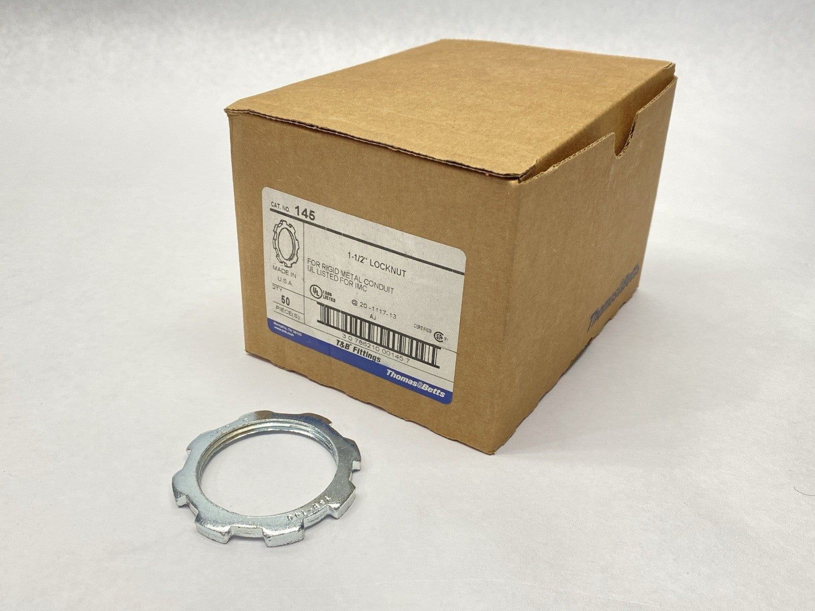 145 | Thomas & Betts 1-1/2" Steel Conduit Locknut For Rigid IMC Conduit - New Other - Maverick Industrial Sales