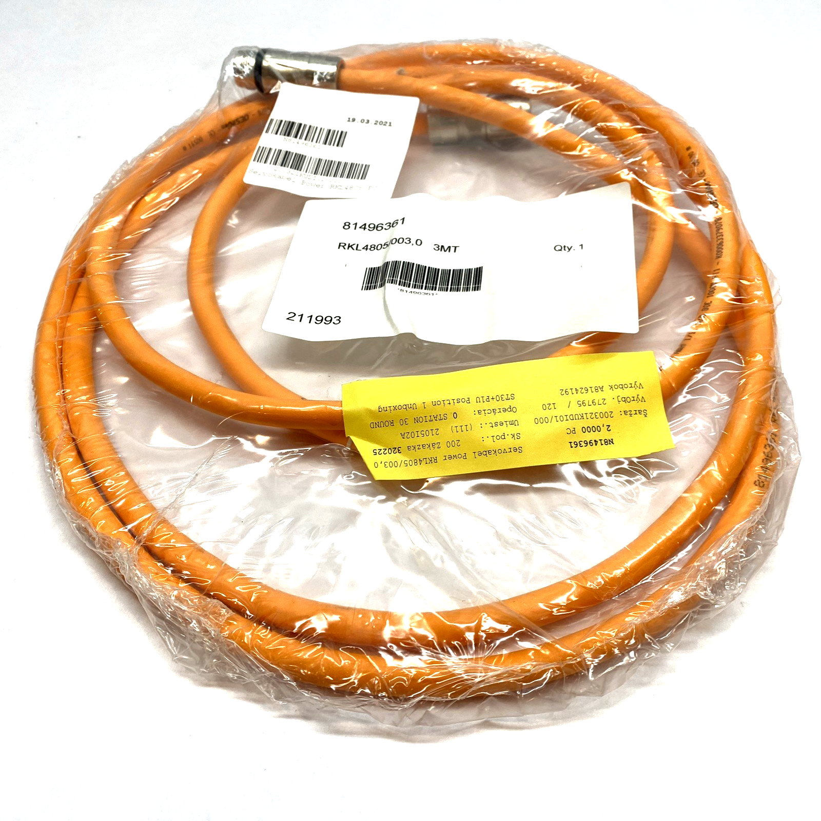 Bosch Rexroth R911386931 Power Cable RKL4805/003 3m - Maverick Industrial Sales