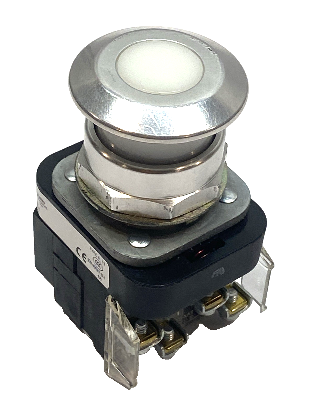 800T-FXMP16WA7 | Allen Bradley Illuminated White Mushroom Push-Pull 30mm 120VAC- Used - Maverick Industrial Sales