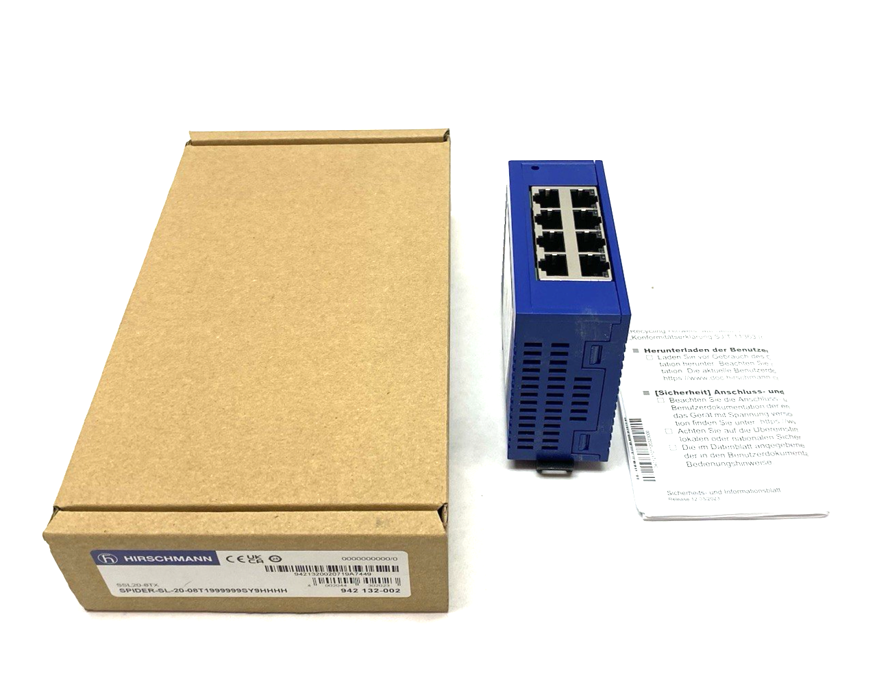 SSL20-8TX | Hirschmann Ethernet Rail Switch SPIDER-SL-20-08T1999999SY9HHHH - New Other - Maverick Industrial Sales