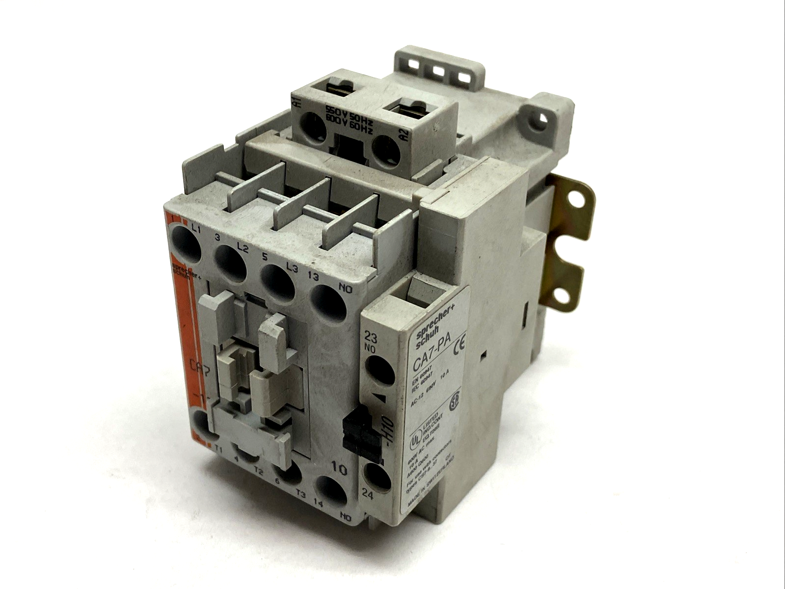 CA7-12-10 | Sprecher+Schuh Contactor 550V 50Hz 600V 60Hz w/ CA7-PA Aux Contact- Used - Maverick Industrial Sales
