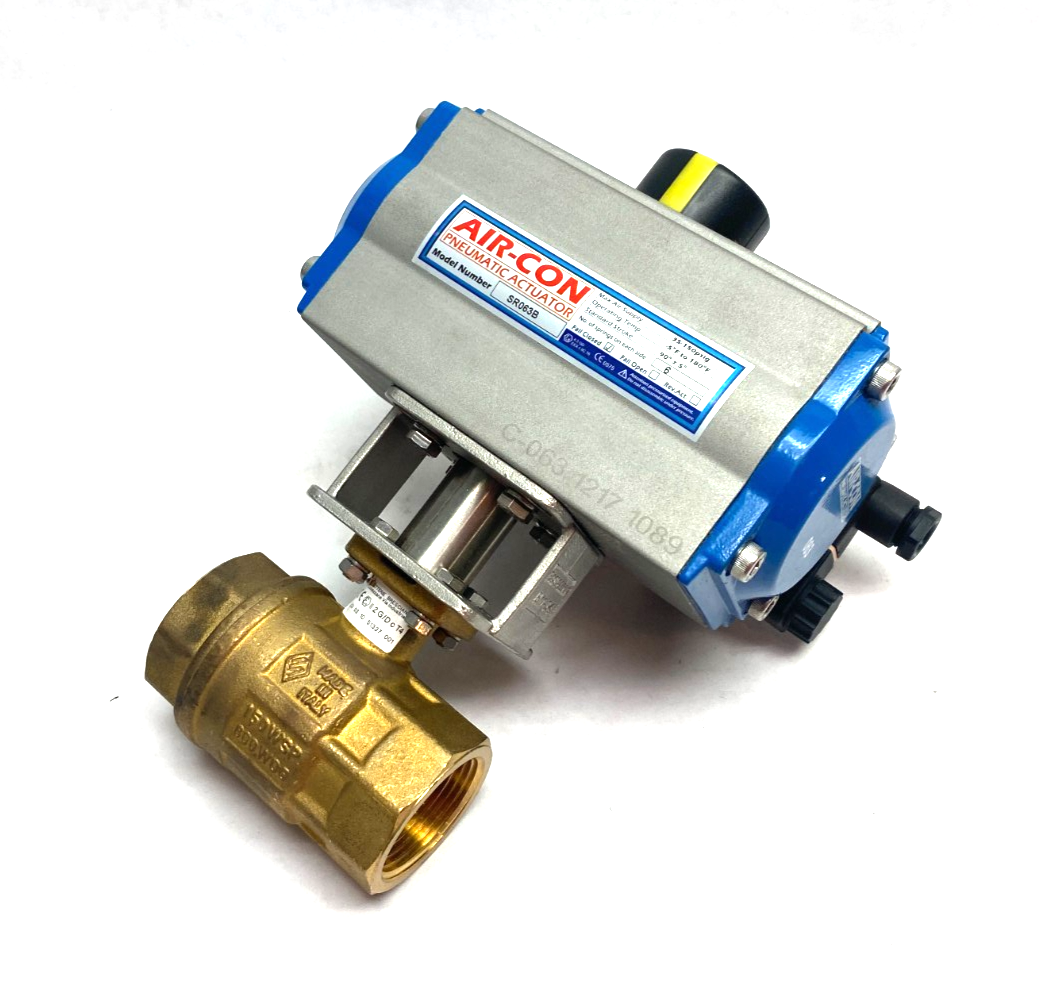 Air-Con SR063B Pneumatic Actuator w/ EX9 03 10 51337 001 Brass Ball Valve - Maverick Industrial Sales